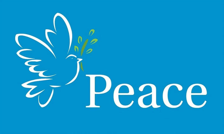 Dove of peace flag 5ft x 3ft with two metal eyelets