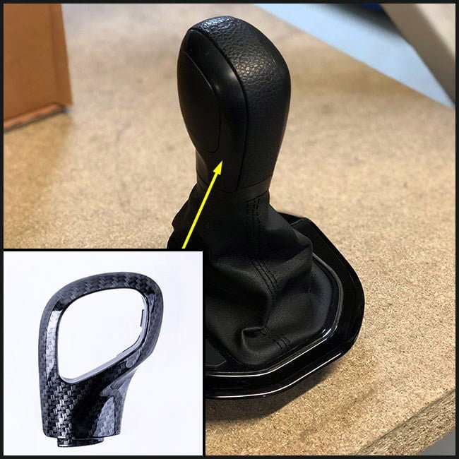 For VW T6.1 Transporter DSG Gear Knob Styling Caps – Carbon Painted Upgrade, Ready to Fit