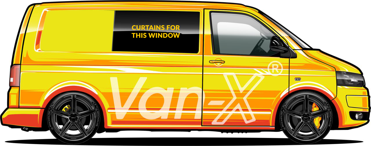 For Vauxhall Vivaro Window Curtains Eco-Line Black | Camper Van Curtains | Van-X