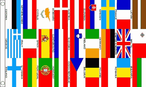 Euro 27 nations flag 5ft x 3ft with eyelets