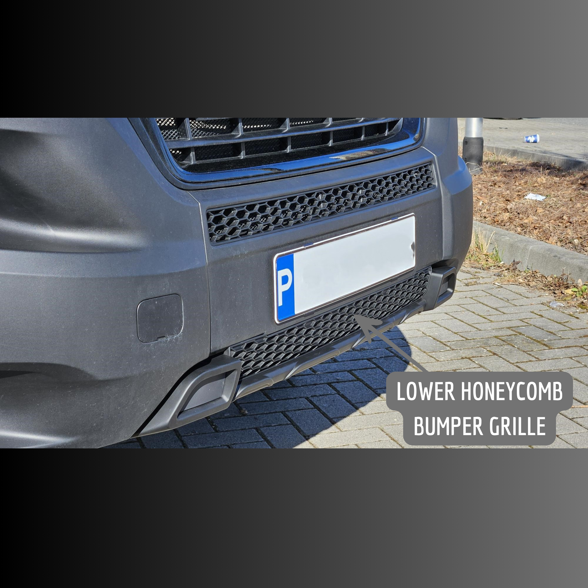 For Citroën Relay Lower Bumper Honeycomb Grille Matte Black | Front Lower Grille | Van-X