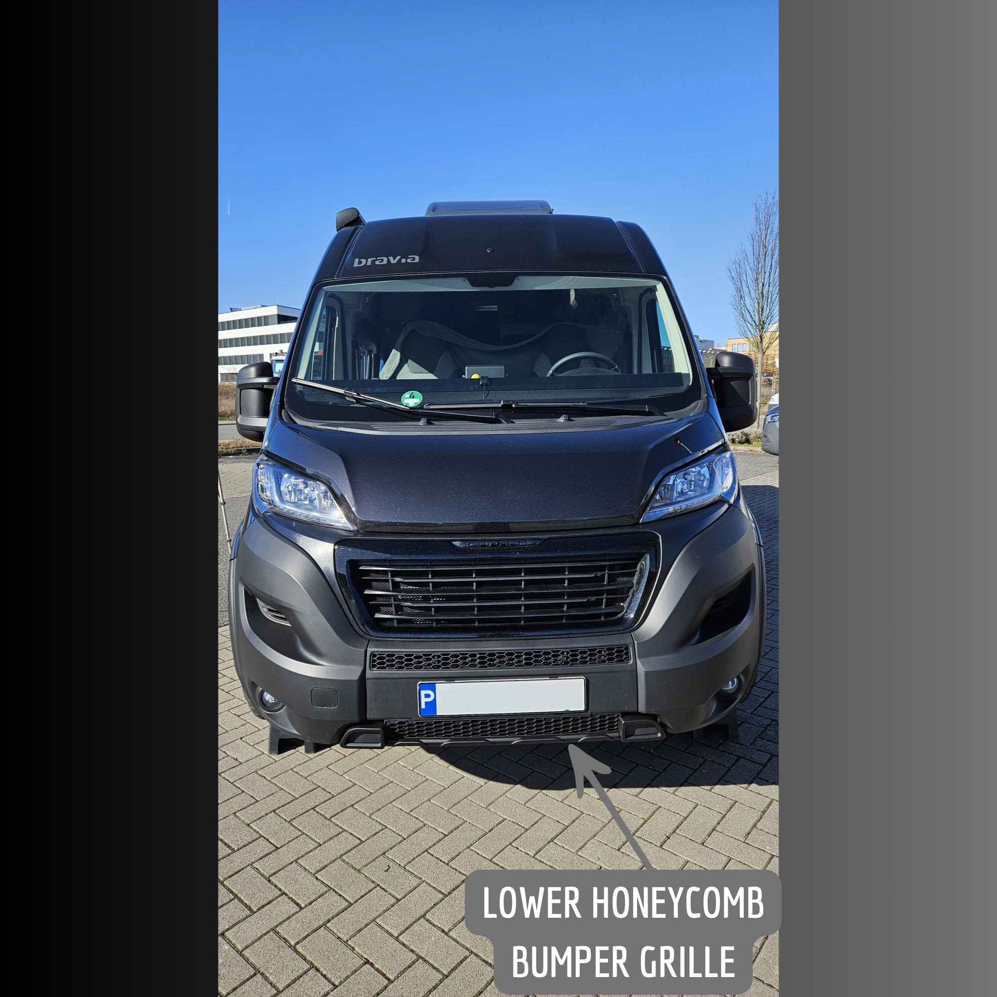 For Peugeot Boxer Lower Bumper Honeycomb Grille Matte Black | Front Lower Grille | Van-X