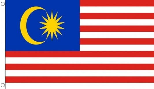 Malaysia flag 5ft x 3ft polyester with eyelets