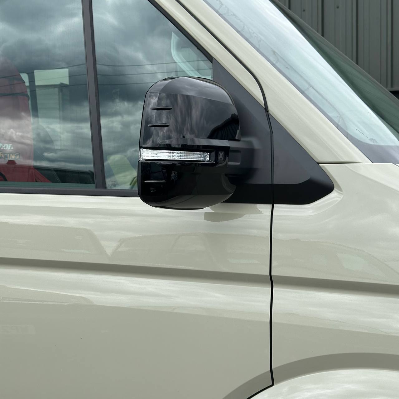 For MAN TGE Wing Mirror Covers Gloss Black Set of 2 Mirror Cap Styling Upgrade - Van-X