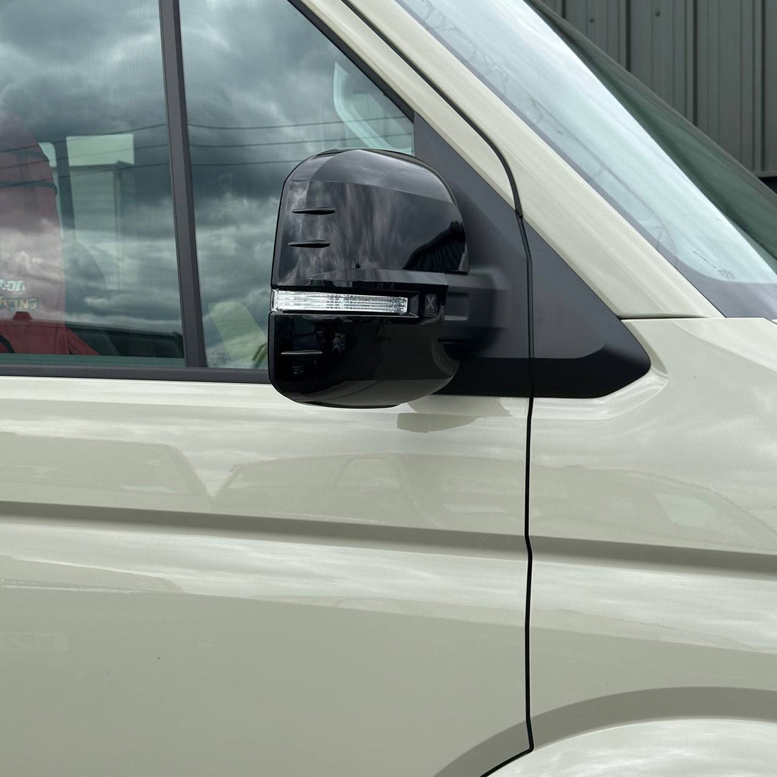 For MAN TGE Wing Mirror Covers Gloss Black Set of 2 Mirror Cap Styling Upgrade - Van-X