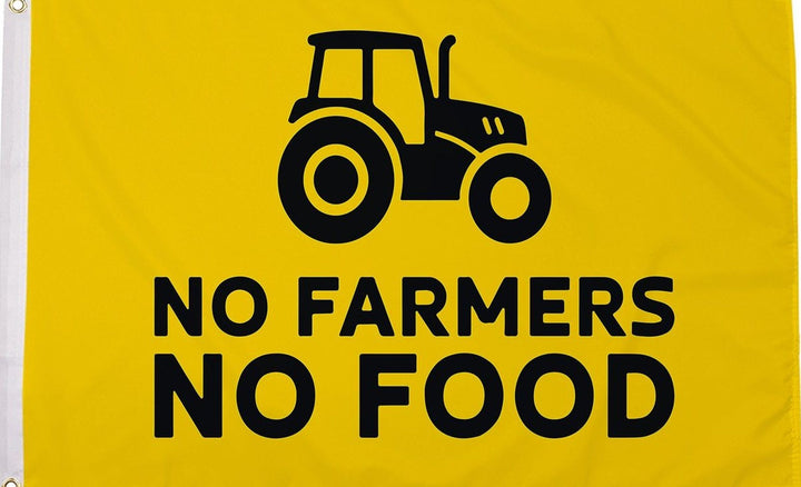No farmers no food flag 5ft x 3ft with eyelets
