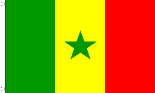 Senegal flag 5ft x 3ft with two eyelets