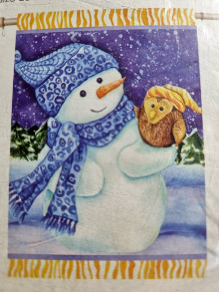 Snowman banner house flag