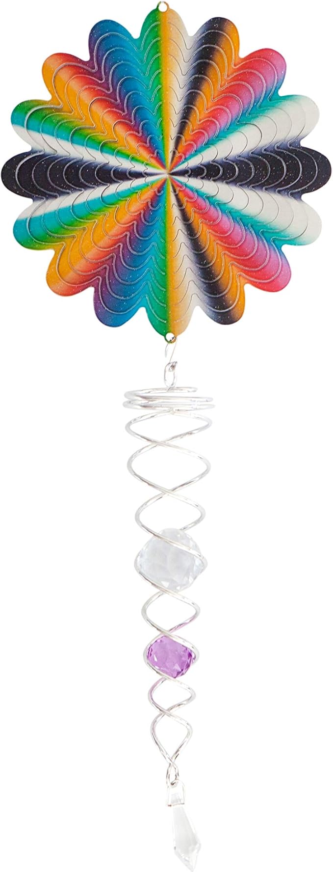 Spectrum artist crystal tail stainless steel windspinner set by Spin art