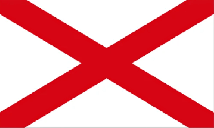 St Patrick cross flag (Ireland) with two eyelets