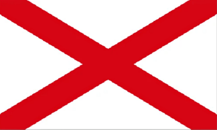 St Patrick cross flag (Ireland) with two eyelets