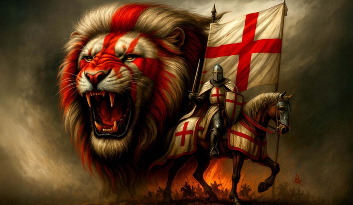 English patriot with lion flag 5ft x 3ft with eyelets