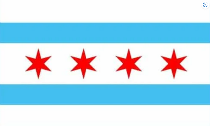 Chicago flag 5ft x 3ft polyester flag with eyelets