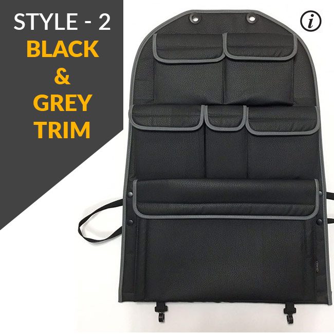 For VW T4 Caravelle Leatherette Captain Seat Back Organiser Campervan Storage - Van-X