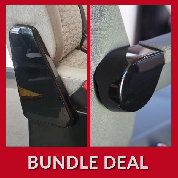 For VW T5, T5.1 Twin Seat Hinge Caps + Arm rest Styling Caps Piano Black Interior Styling