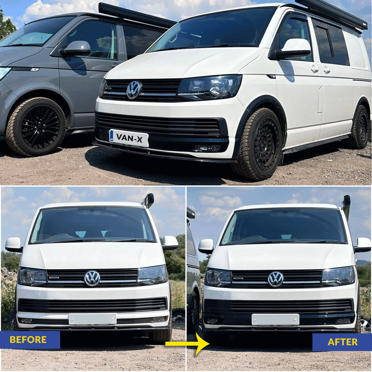 For VW T6 Highline Front Bumper XL Grille | Textured ABS Upgrade | Van-X