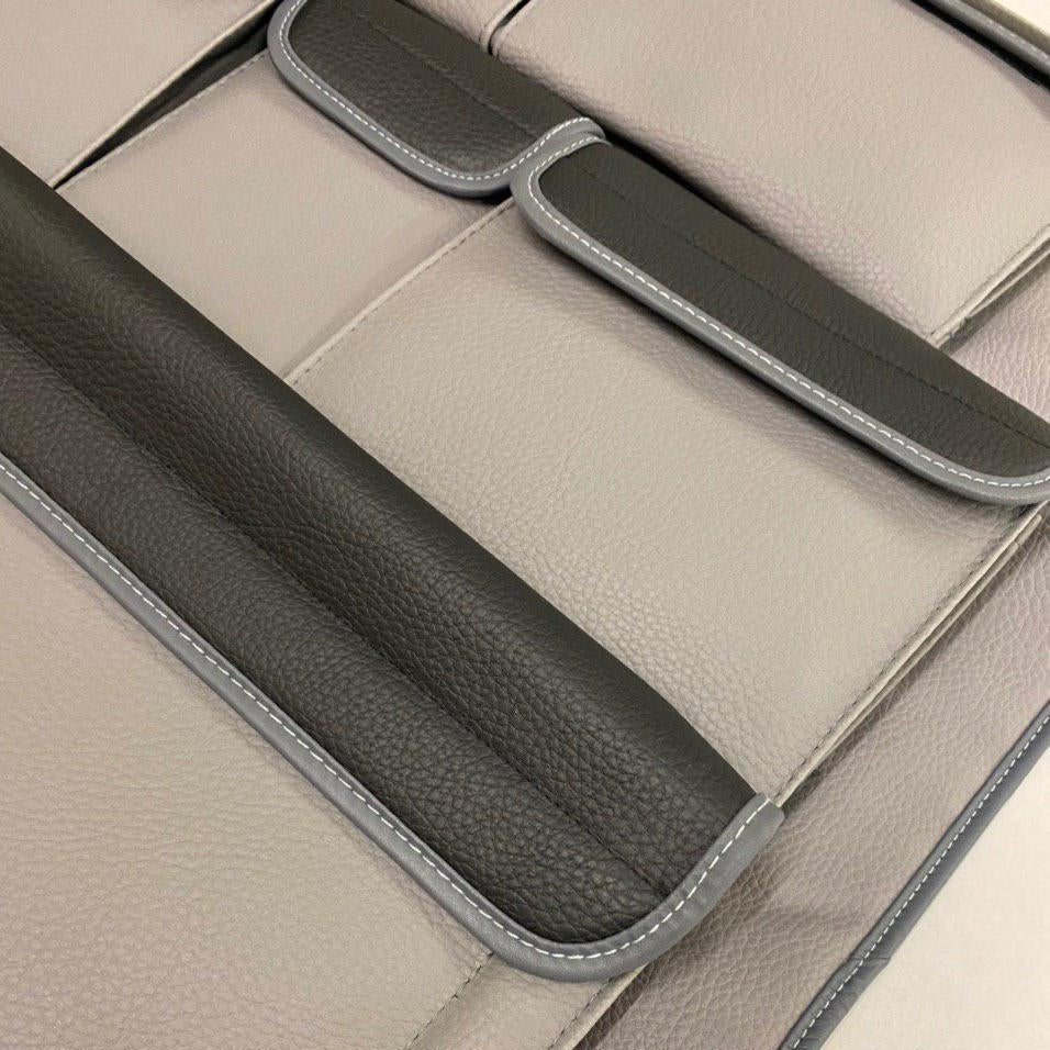 For VW T6 / T6.1 Transporter Double Back Seat Organiser – Grey with Black Lids | Van-X