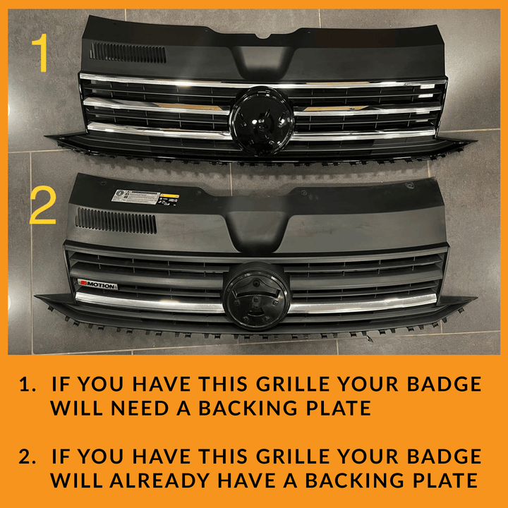 For VW T6 Front R-Line Badgeless Grille Gloss Black Upgrade Styling Kit - Van-X