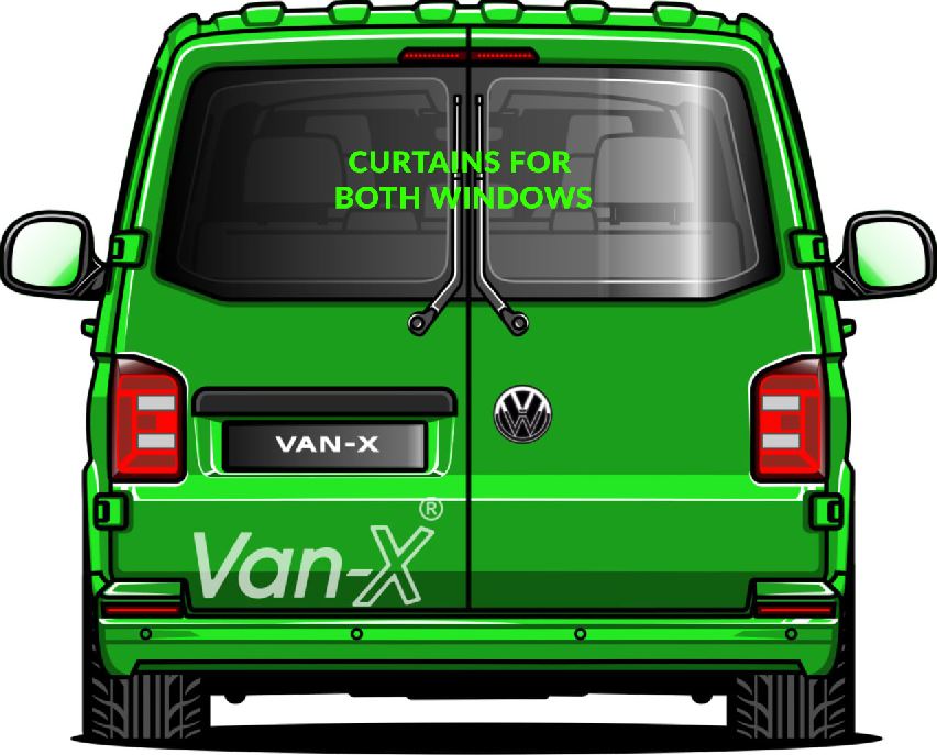 For VW T6.1 Transporter Van Conversion Premium Curtains - Black/Black - CREATE YOUR OWN BUNDLE! Van-X