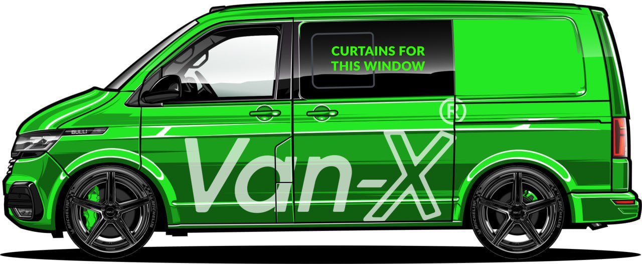 For VW T6.1 Transporter Van Conversion Premium Curtains - Black/Black - CREATE YOUR OWN BUNDLE! Van-X