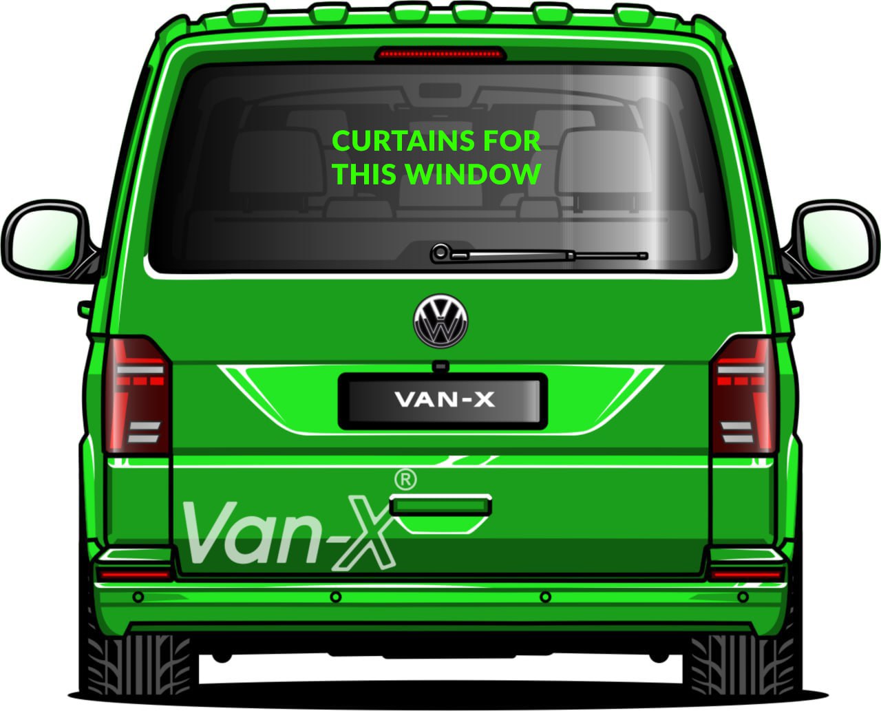 For VW T6.1 Transporter Van Conversion Premium Curtains - Black/Black - CREATE YOUR OWN BUNDLE! Van-X