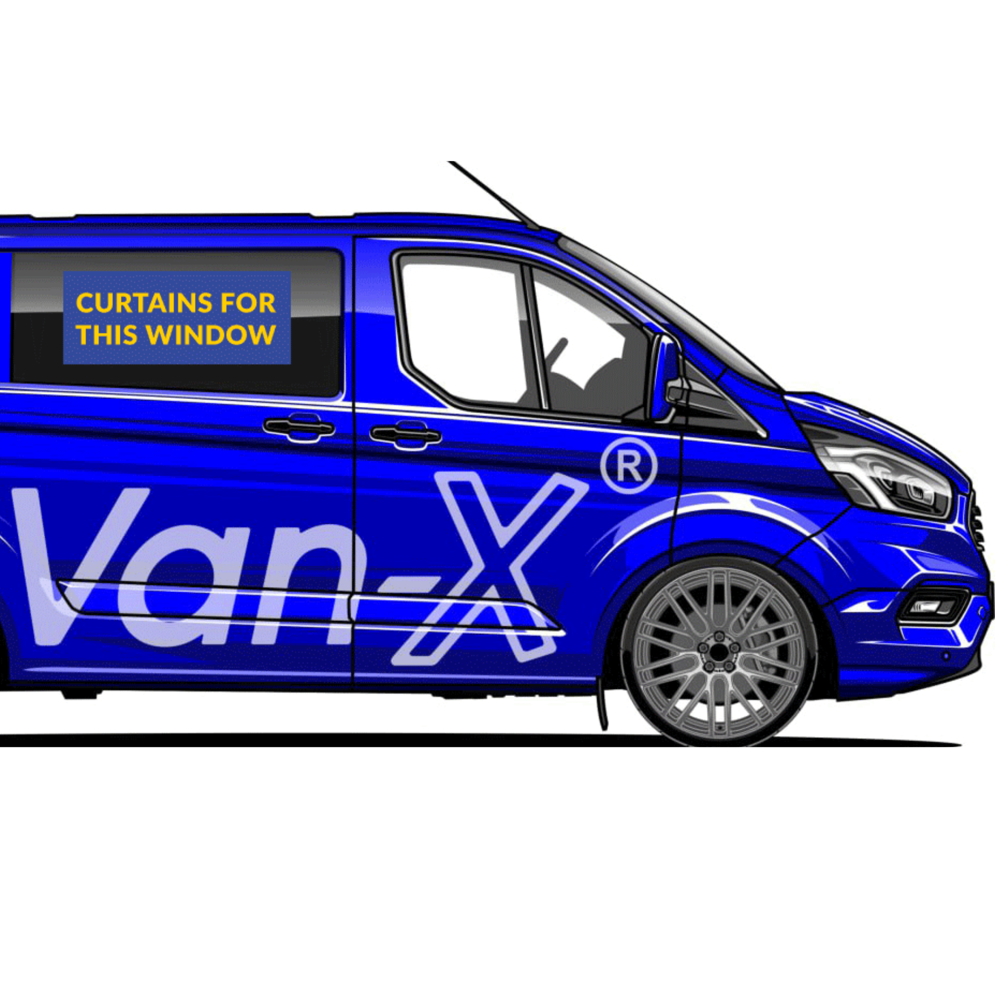 For Ford Transit Custom Premium Window Curtains - Black/Black - CREATE YOUR OWN BUNDLE | Van-X