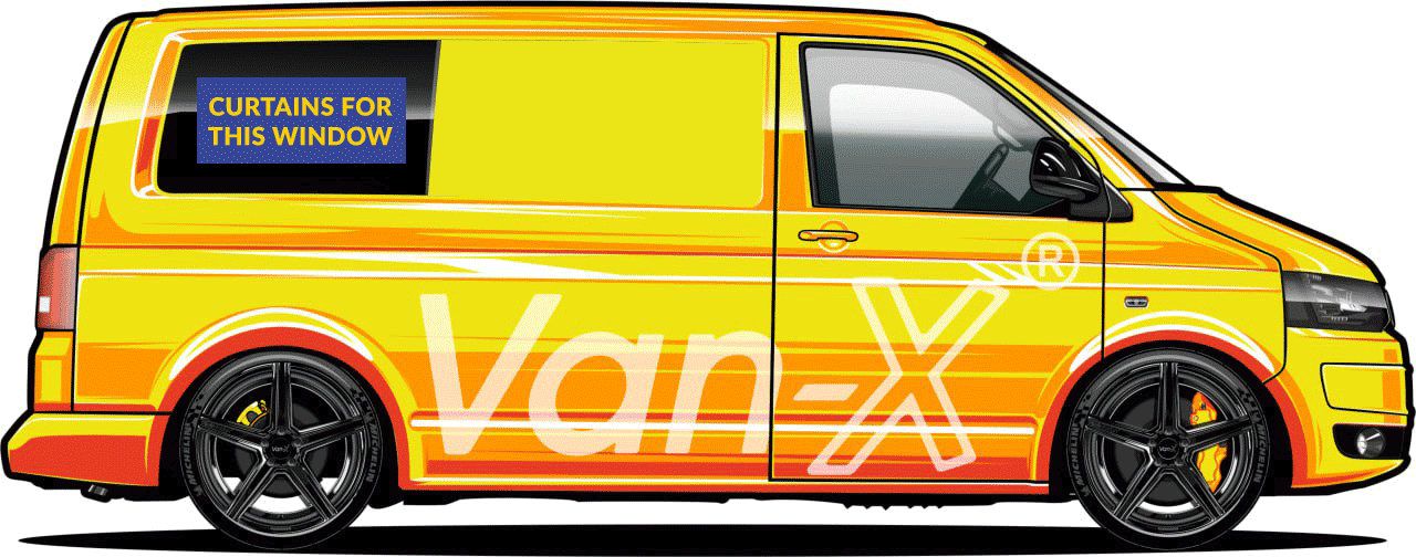 For VW Caddy Window Curtains Eco-Line Black | Camper Van Curtains | Van-X
