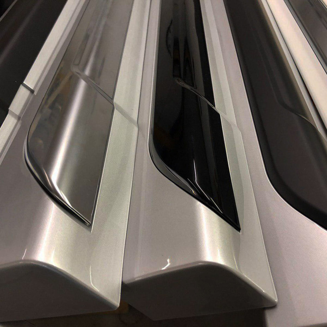 For VW T6 Transporter SWB Side Skirts Reflex Silver Plastic Painted and Ready to Fit