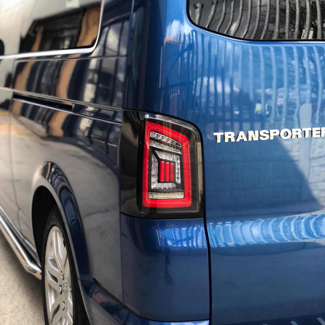 For VW T5.1 Transporter MK3.1 Tailgate LED Rear Lights Smoked Full Frame Light Bar – Van-X