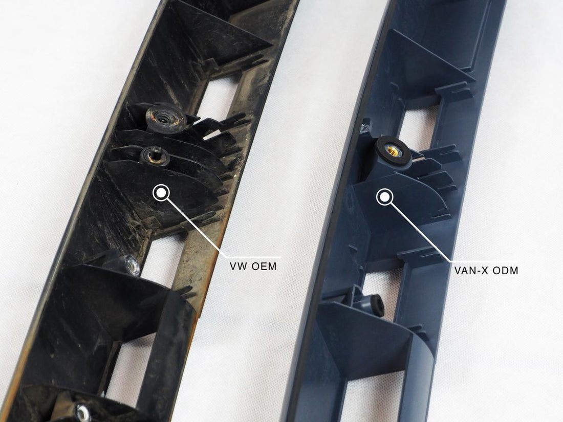 For VW T5/T5.1 Transporter Barn Door Number Plate Unit – Deep Black Painted Trim, Ready to Fit – Van-X