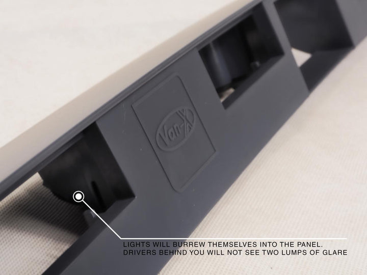 For VW T5/T5.1 Transporter Barn Door Number Plate Unit – Deep Black Painted Trim, Ready to Fit – Van-X