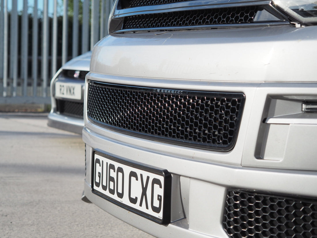 For VW T5.1 Transporter Van Front Styling Gloss-Black Package (2pcs) Painted and Ready to Fit