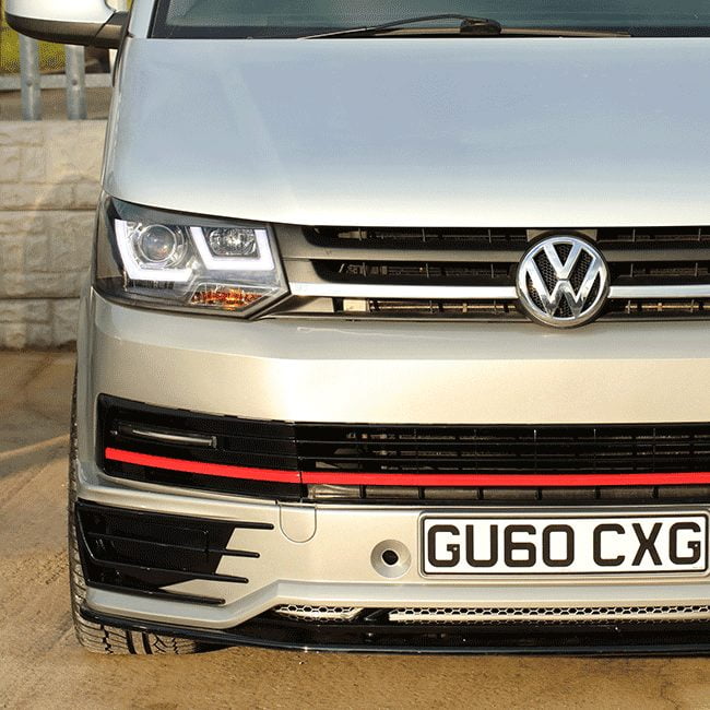 For VW T5.1 Transporter Front Sportline Spoiler & Splitter – T5-X Styling, Painted & Ready to Fit | Van-X
