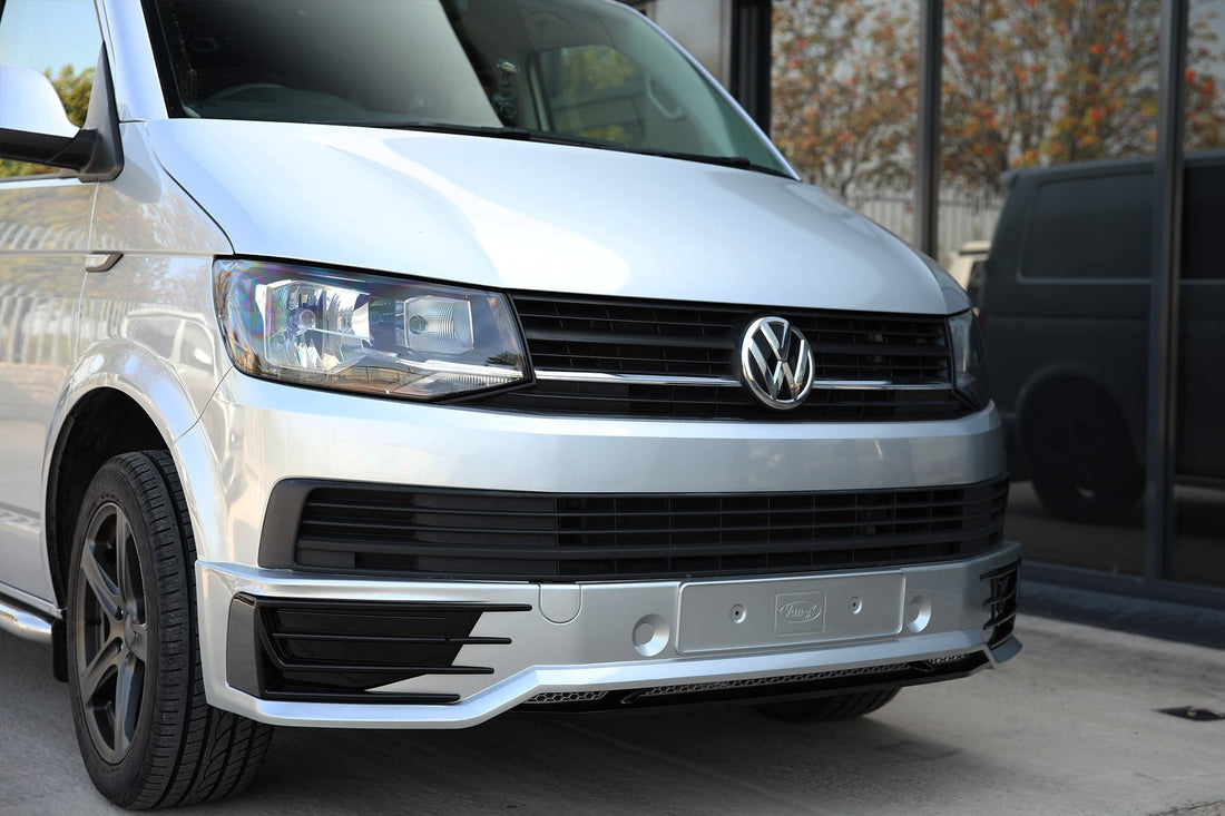 For VW T6 Transporter Front Sportline Spoiler and Splitter B-Grade – Repaint Ready Custom Styling | Van-X