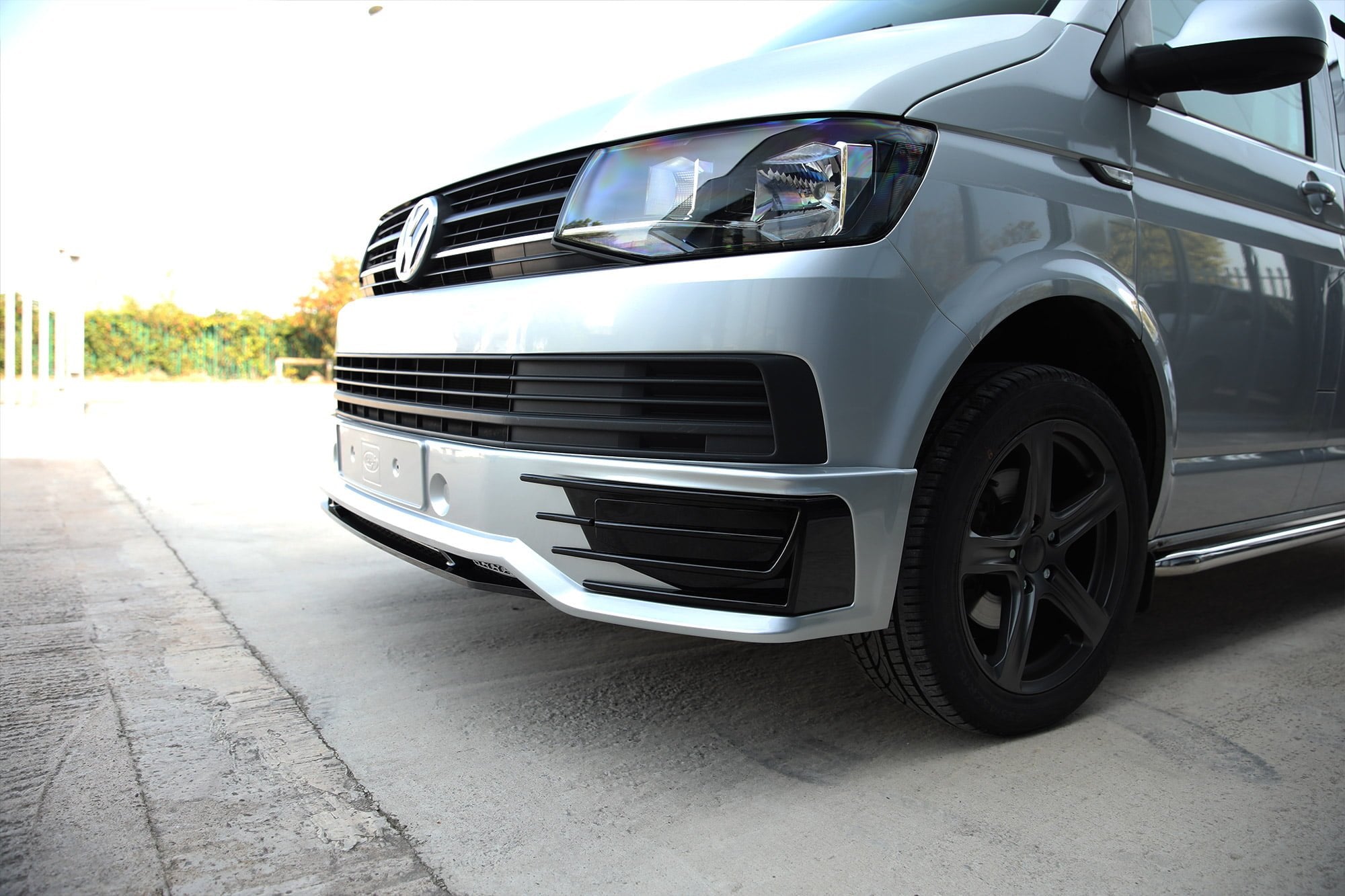 For VW T6 Transporter Front Sportline Spoiler and Splitter B-Grade – Repaint Ready Custom Styling | Van-X