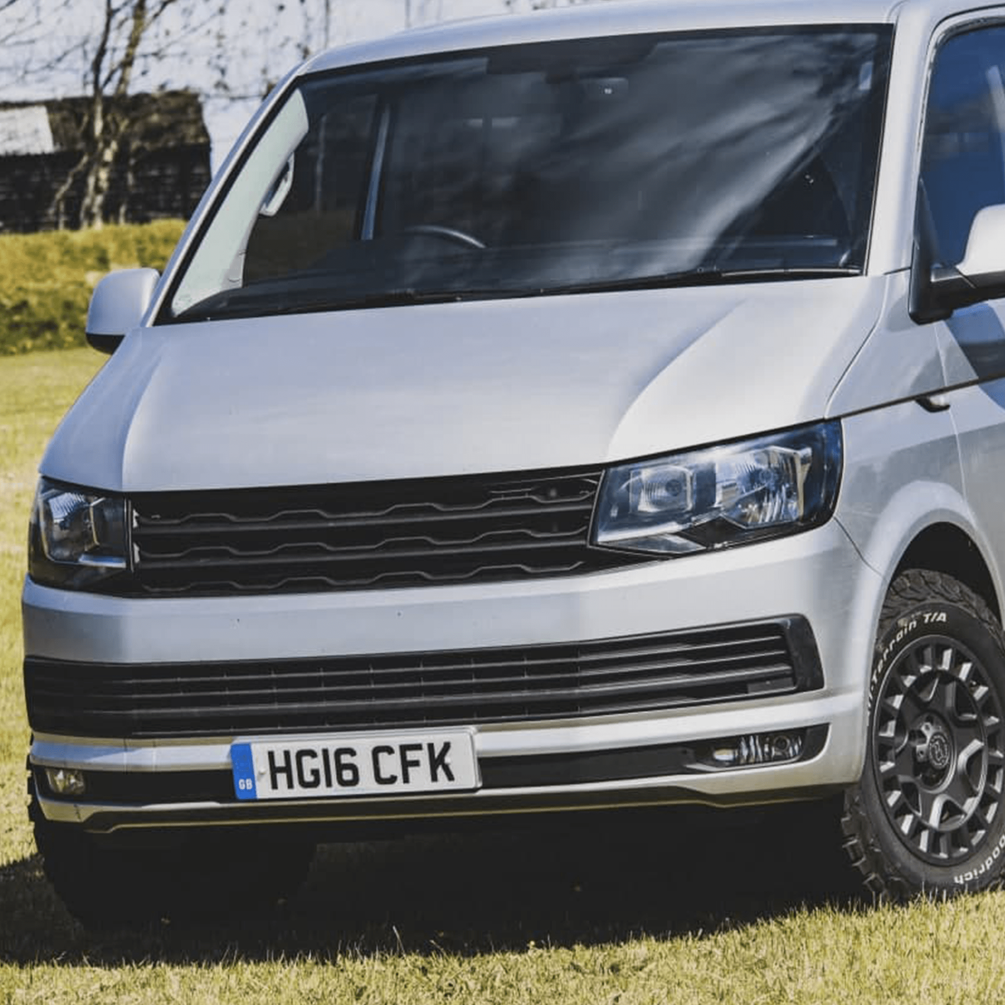 For VW T6 Front R-Line Badgeless Grille Matte Black Upgrade Styling Kit - Van-X