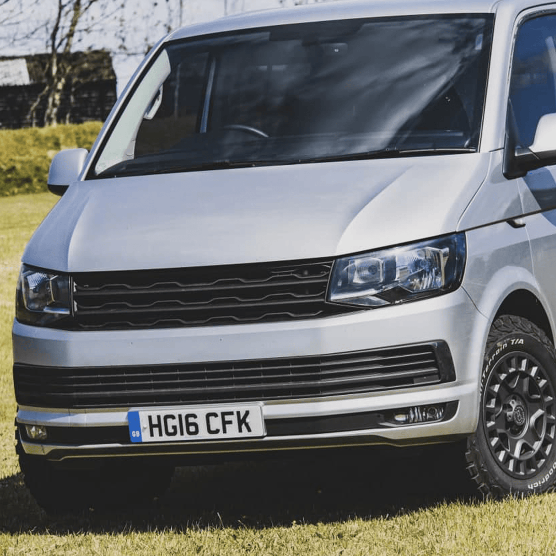 For VW T6 Front R-Line Badgeless Grille Matte Black Upgrade Styling Kit - Van-X