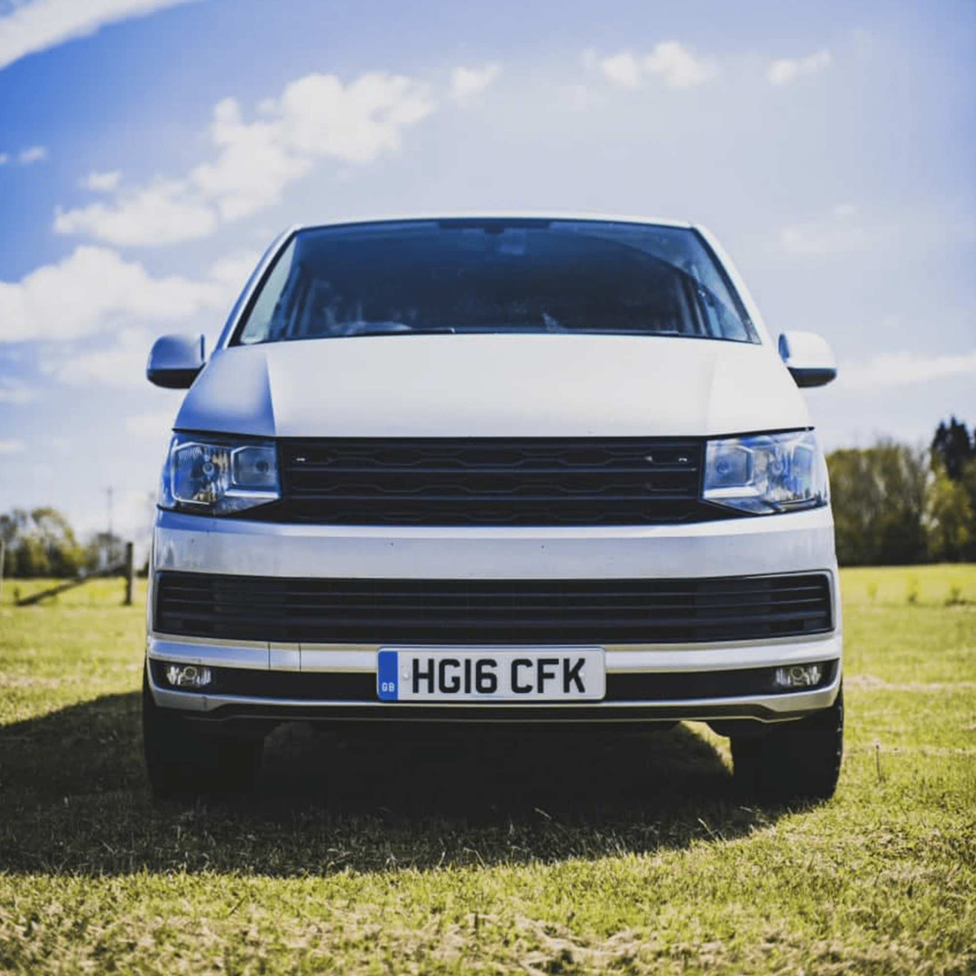 For VW T6 Front R-Line Badgeless Grille Matte Black Upgrade Styling Kit - Van-X