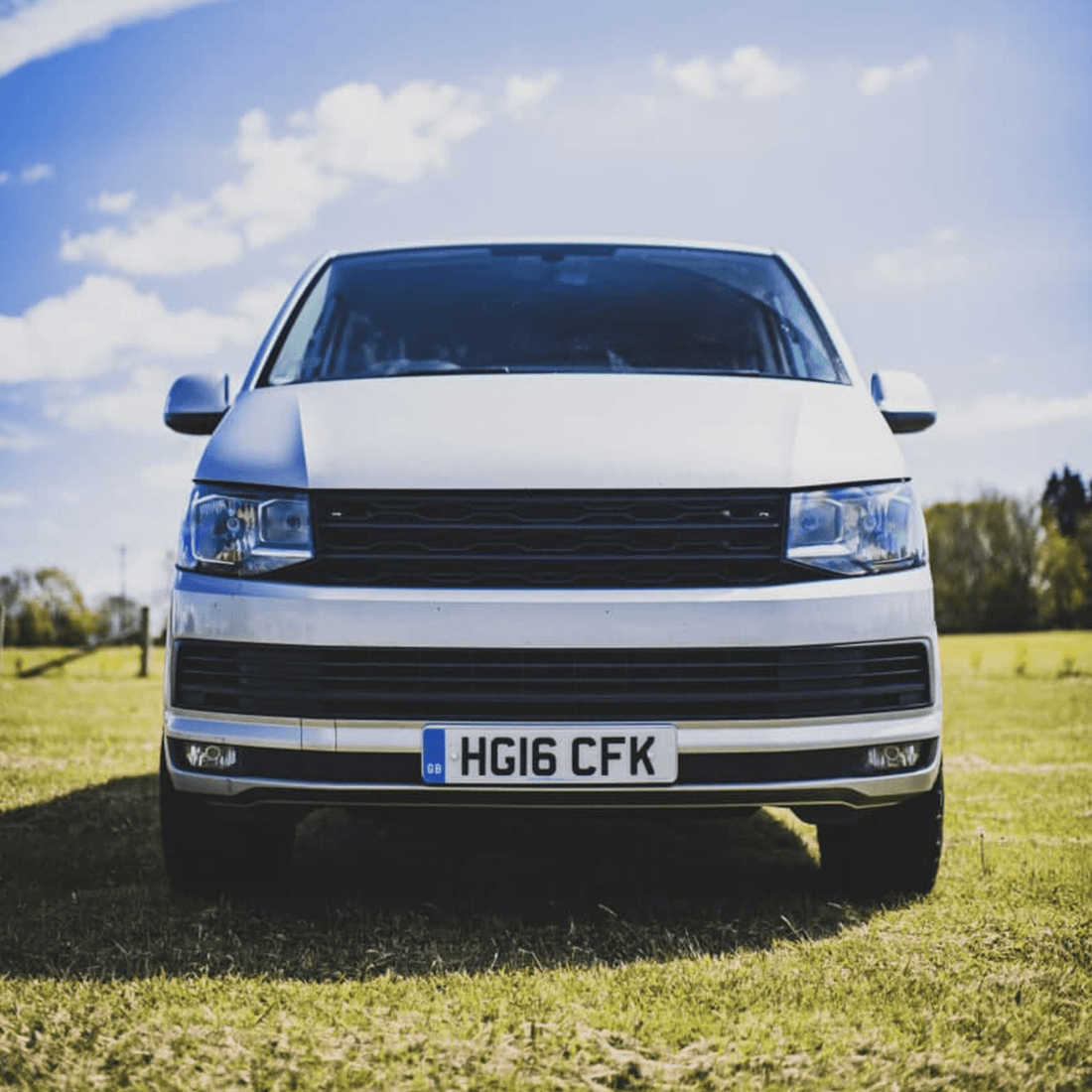 For VW T6 Front R-Line Badgeless Grille Matte Black Upgrade Styling Kit - Van-X