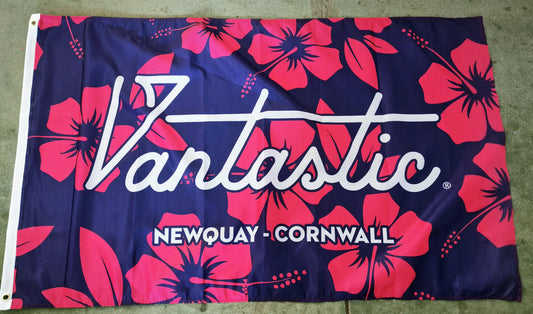 Vantastic Hibiscus pink flag 5ft x 3ft with eyelets