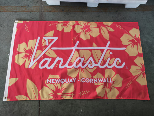 Vantastic Hibiscus RED flag 5ft x 3ft with eyelets