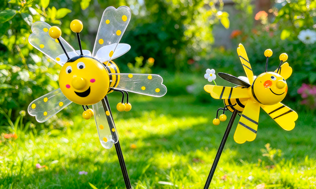 Garden windspinner bees (pair)