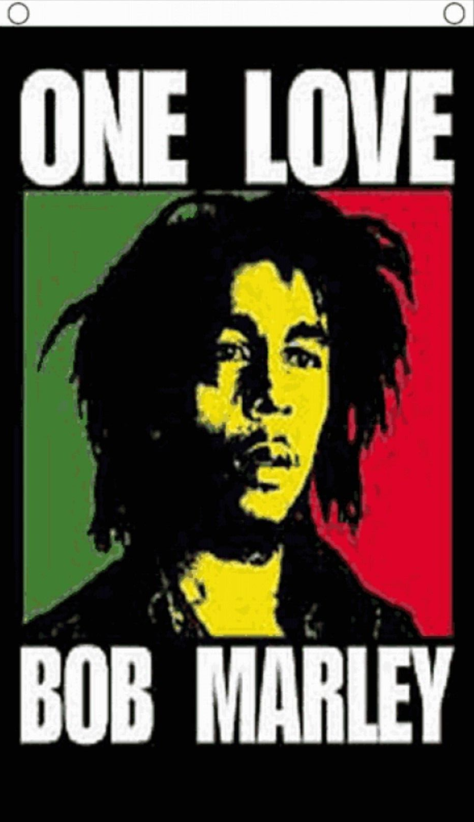 Bob Marley one love flag 5ft x 3ft with eyelets