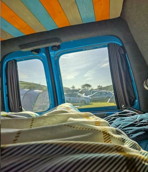 For VW Caddy Premium 1 x Barndoor Window Curtains Van-X
