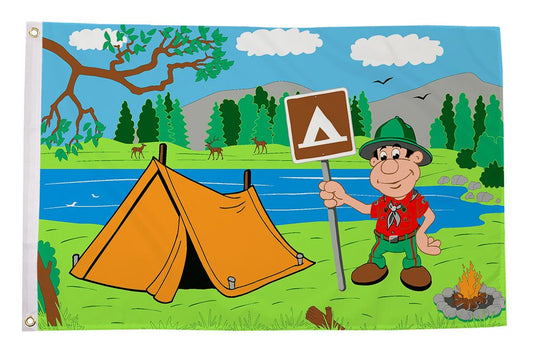 Camping and tent flag 5ft x 3ft with eyelets