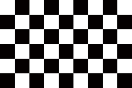 Chequered check flag black/white 3ft x 2ft with eyelets