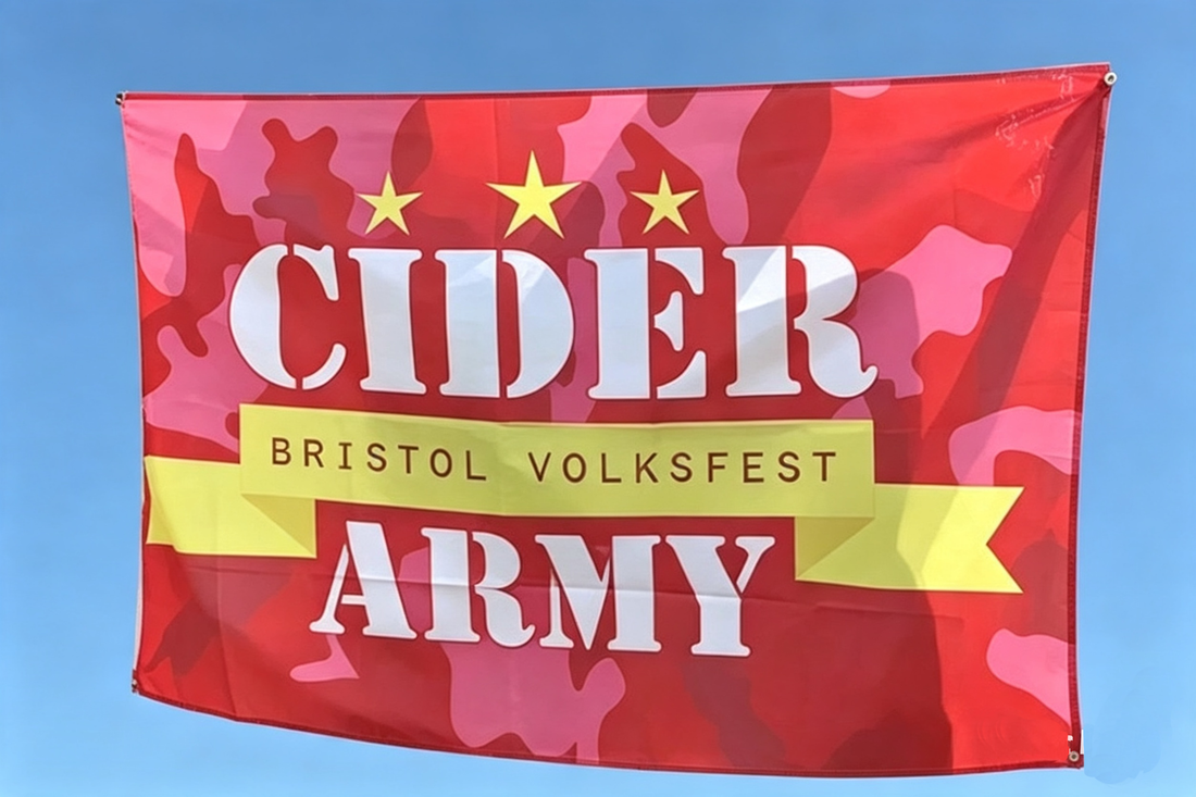 Cider Army flag the Bristol volksfest enthusiast group 5ft x 3ft with eyelets
