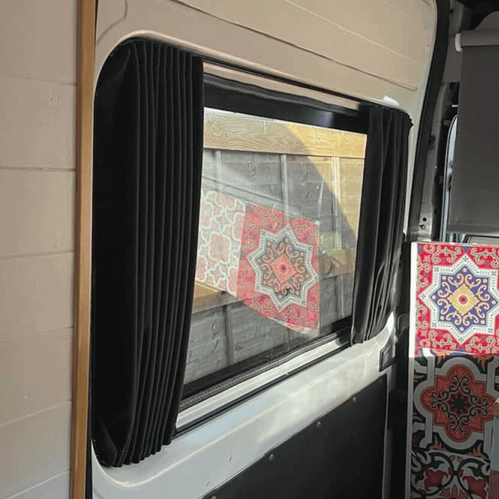 For Peugeot Boxer Premium Window Curtain - Black/Black - Custom Bundle Option | Van-X