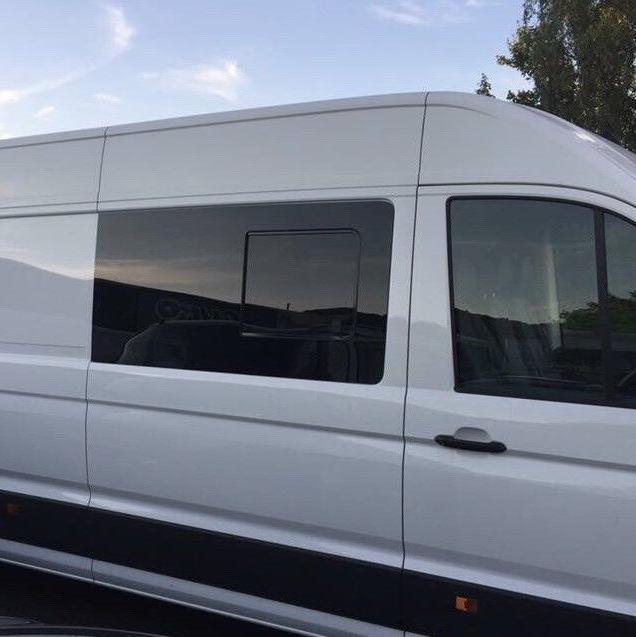 For VW Crafter New Shape Sliding Side Window – Limo Tinted Glass | 2018–2023 - Van-X