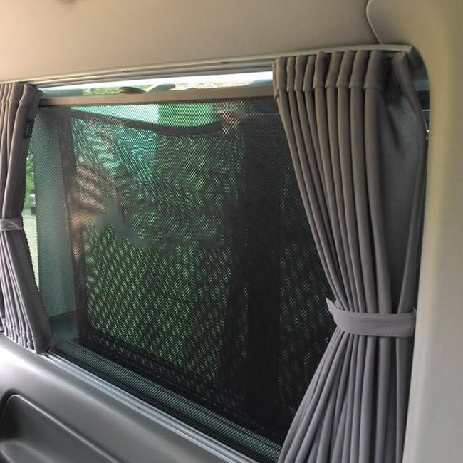 For VW Caddy Window Curtains Eco-Line Black | Camper Van Curtains | Van-X